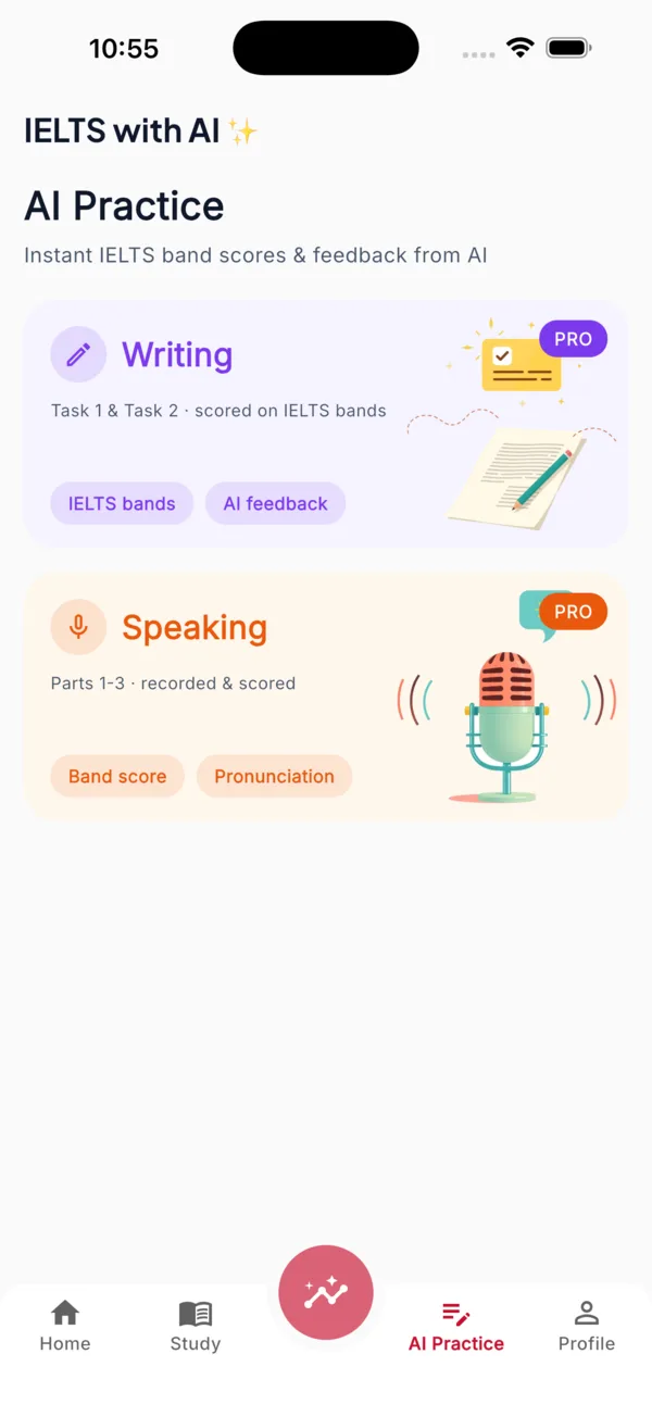AI Practice tab